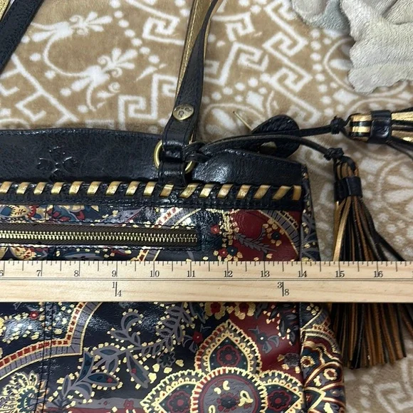 Elegant Black and Red Patterned Women's Bag - Picture 14 of 16